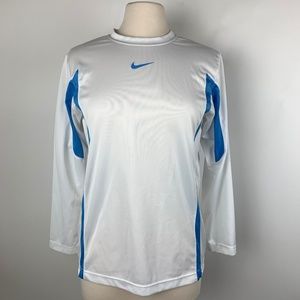 NIKE L Long Sleeve Performance Top White/Blue